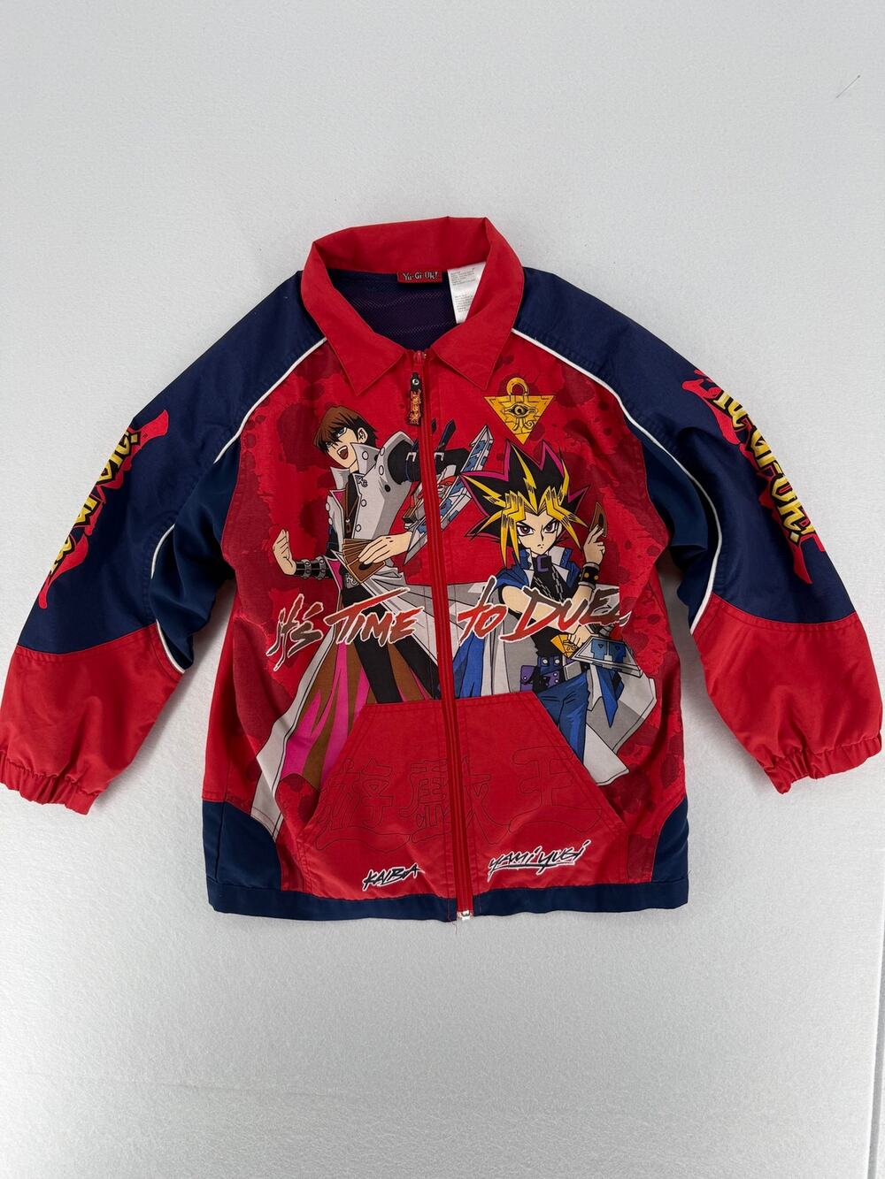 Vintage Y2K Yu-Gi-Oh Yugi Kaiba Jacket Boys 6/7 Anime Windbreaker Rare